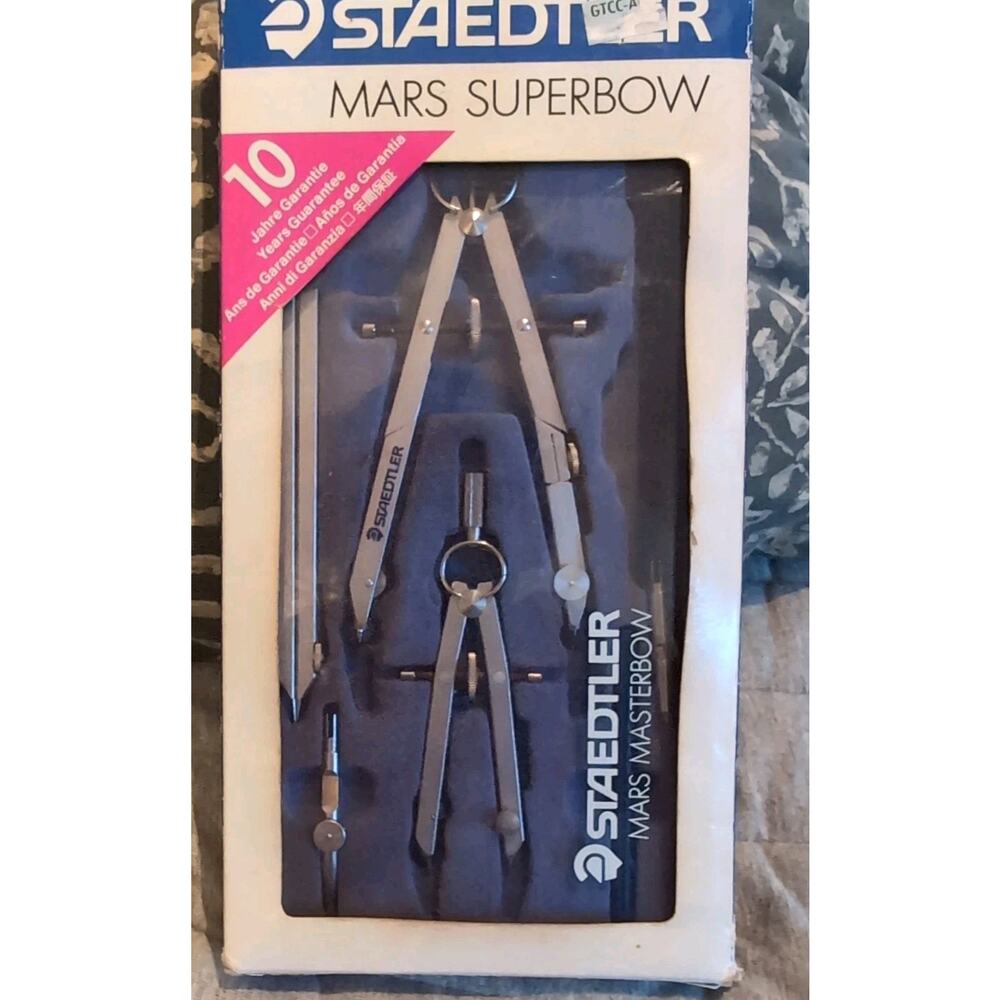 Staedtler Mars Superbow Drafting Compass Set Germany Case Missing 1 Piece